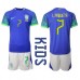 Brazilië Lucas Paqueta #7 Babykleding Uitshirt Kinderen WK 2022 Korte Mouwen (+ korte broeken)